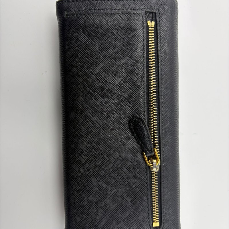 Prada 經典 Saffiano 十字紋牛皮長款翻蓋銀包-6