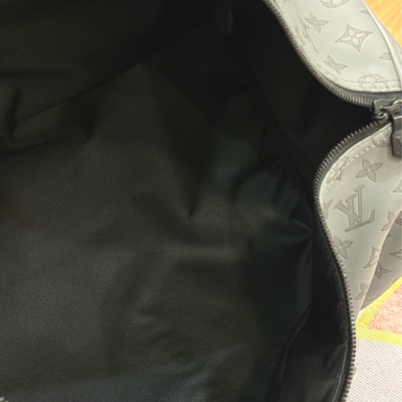 LV Keepall 50灰色壓紋小牛皮旅行袋✨最新晶片款-21