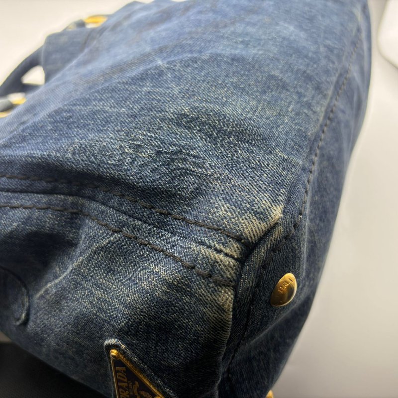 Prada Canapa 系列牛仔丹宁托特包-7