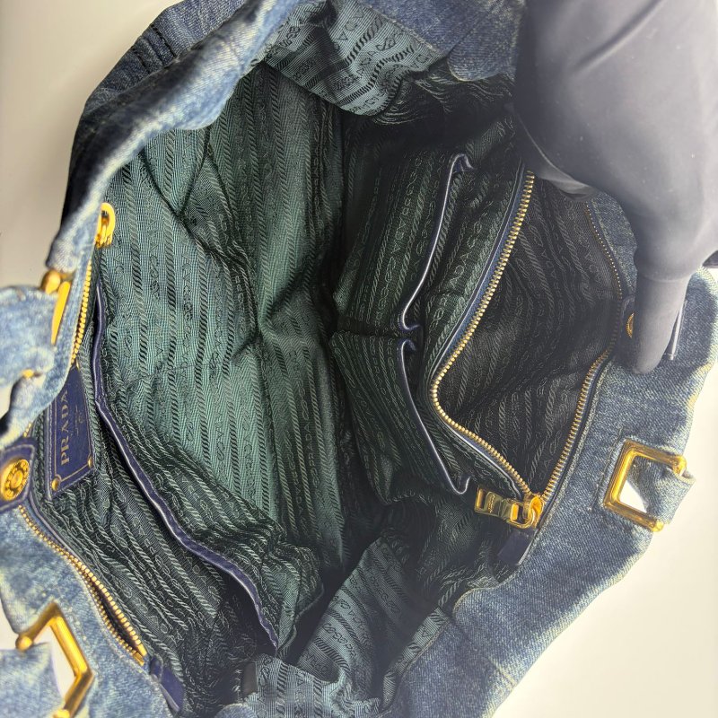 Prada Canapa 系列牛仔丹宁托特包-11