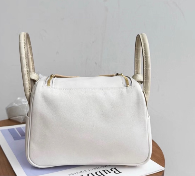 Hermes/愛馬仕 mini lindy 奶灰白touch 帶防塵袋包裝盒證書票-2