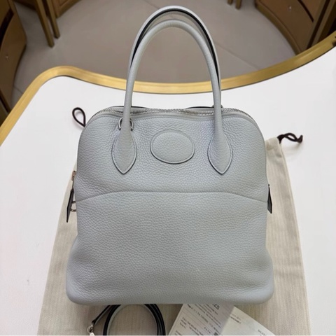 有購證✨ Hermes/愛馬仕 保齡球bolide 31，08聖杯藍 Y刻 銀扣，附件：塵袋 票 肩帶，少鎖鑰匙皮牌