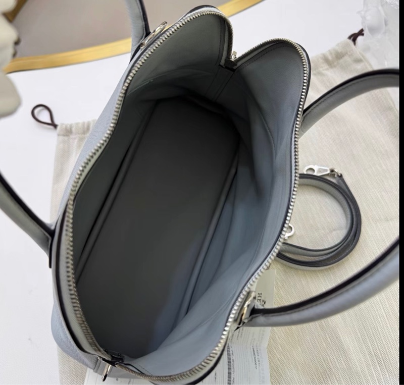 有購證✨ Hermes/愛馬仕 保齡球bolide 31，08聖杯藍 Y刻 銀扣，附件：塵袋 票 肩帶，少鎖鑰匙皮牌-4