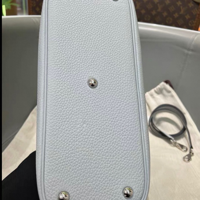 有購證✨ Hermes/愛馬仕 保齡球bolide 31，08聖杯藍 Y刻 銀扣，附件：塵袋 票 肩帶，少鎖鑰匙皮牌-5