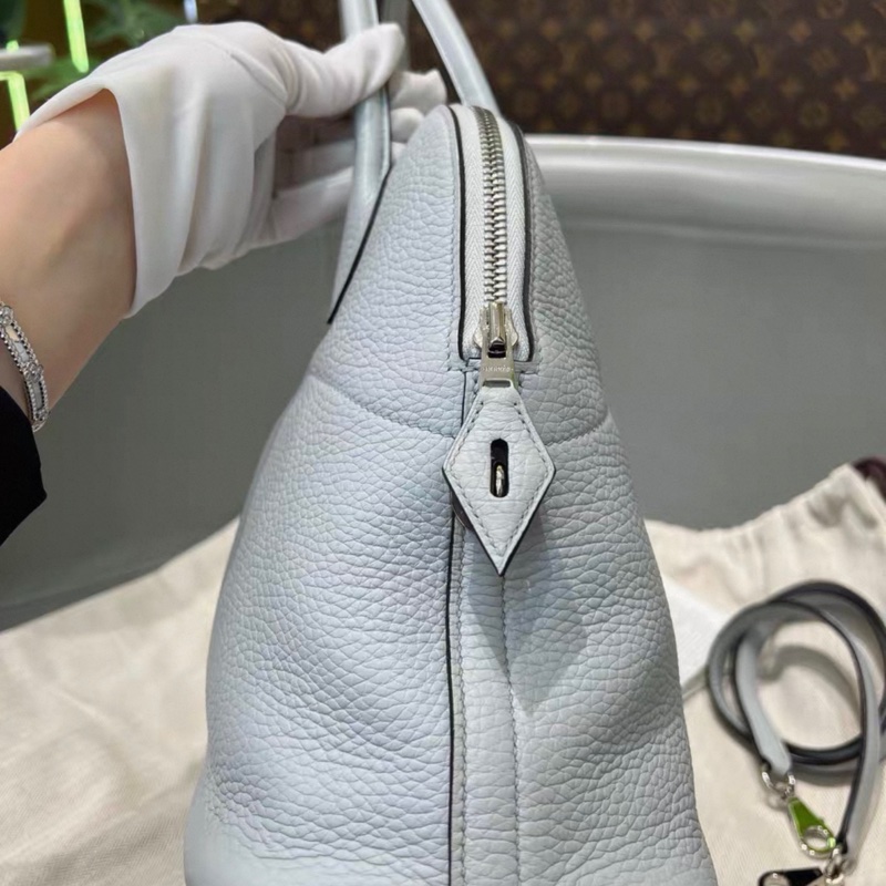 有購證✨ Hermes/愛馬仕 保齡球bolide 31，08聖杯藍 Y刻 銀扣，附件：塵袋 票 肩帶，少鎖鑰匙皮牌-6