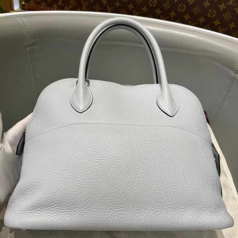 有購證✨ Hermes/愛馬仕 保齡球bolide 31，08聖杯藍 Y刻 銀扣，附件：塵袋 票 肩帶，少鎖鑰匙皮牌-12