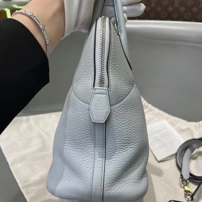 有購證✨ Hermes/愛馬仕 保齡球bolide 31，08聖杯藍 Y刻 銀扣，附件：塵袋 票 肩帶，少鎖鑰匙皮牌-14