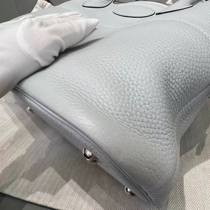 有購證✨ Hermes/愛馬仕 保齡球bolide 31，08聖杯藍 Y刻 銀扣，附件：塵袋 票 肩帶，少鎖鑰匙皮牌-19