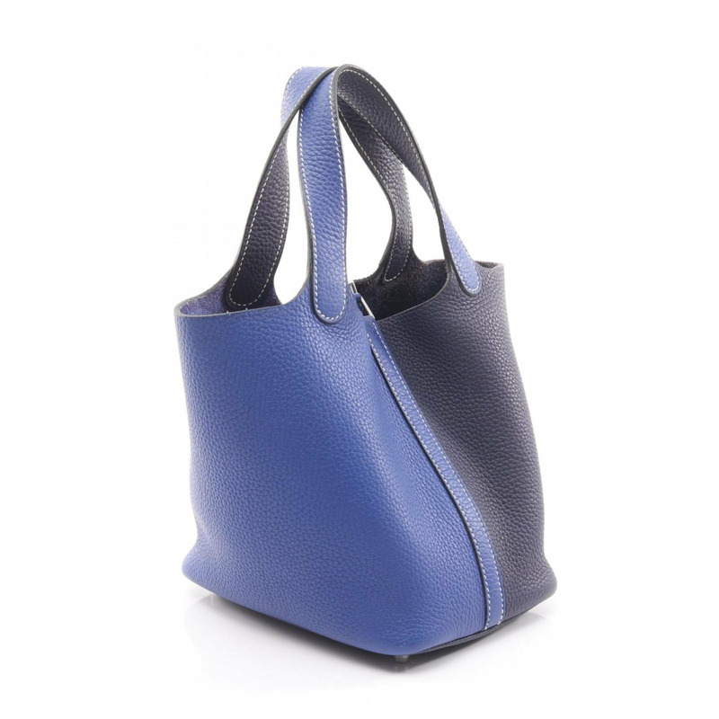 愛馬仕 Hermès Picotin Lock Kazak PM 手提包，採用 Taurillon Clemence 皮革製成。有藍色和海軍藍兩種顏色可選。-1