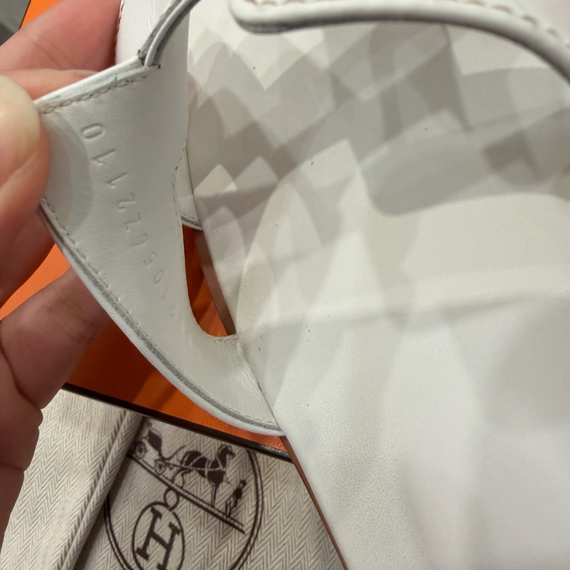 Hermes 愛馬仕 經典 H拖鞋 白 38.5-8