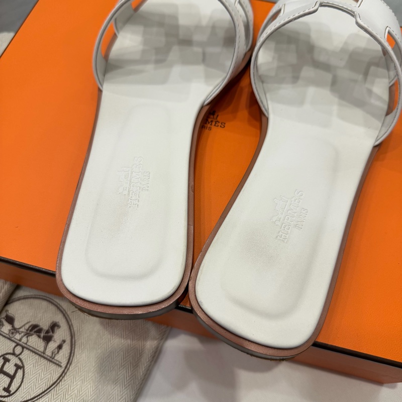 Hermes 愛馬仕 經典 H拖鞋 白 38.5-10