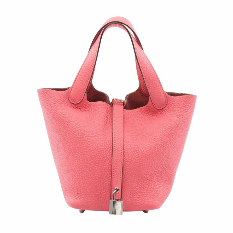 愛馬仕 Hermès Picotin Lock PM 手提包，Taurillon Clemence 皮革，粉紅色，女士款式。-0