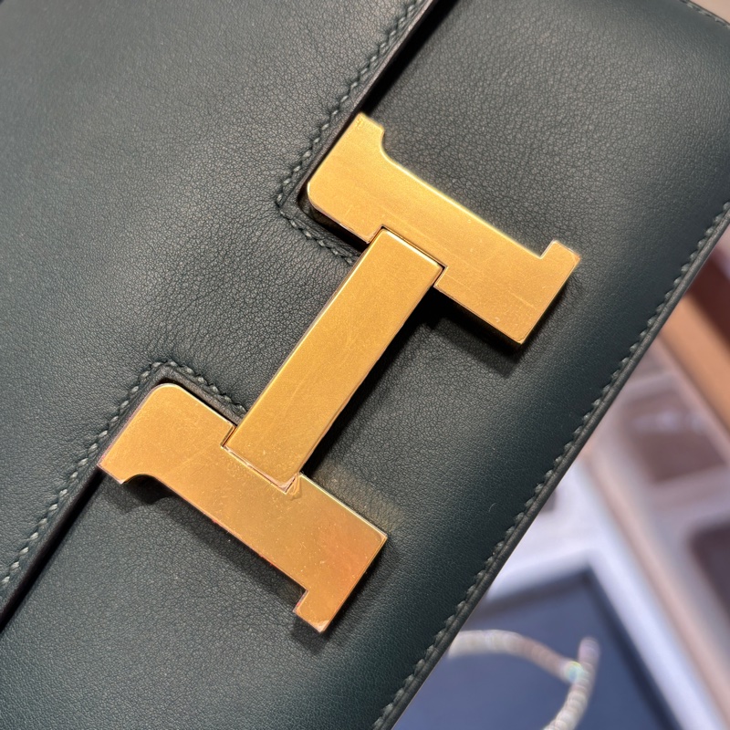 🌈Hermes💚Mini Constance 19💚松柏綠金扣💚99新🌈Swift皮🌟愛馬仕🌟-1