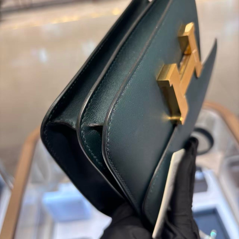 🌈Hermes💚Mini Constance 19💚松柏綠金扣💚99新🌈Swift皮🌟愛馬仕🌟-3
