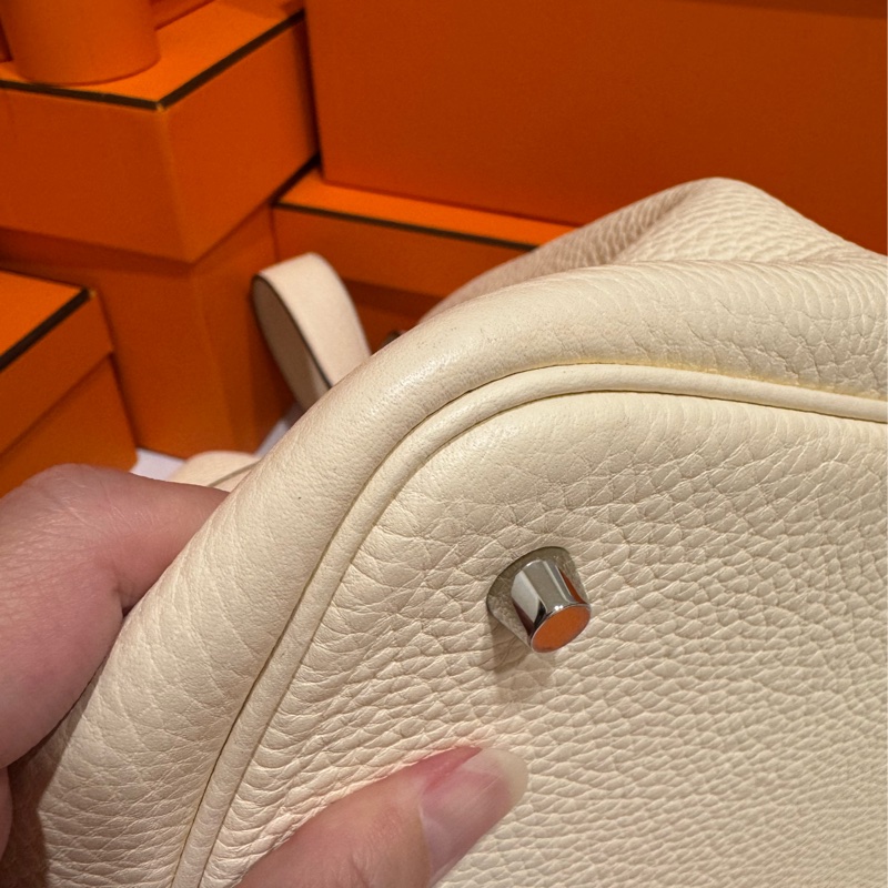 Hermes Picotin22 奶油白銀釦 Z刻 🍦很新 超美仙女色-5