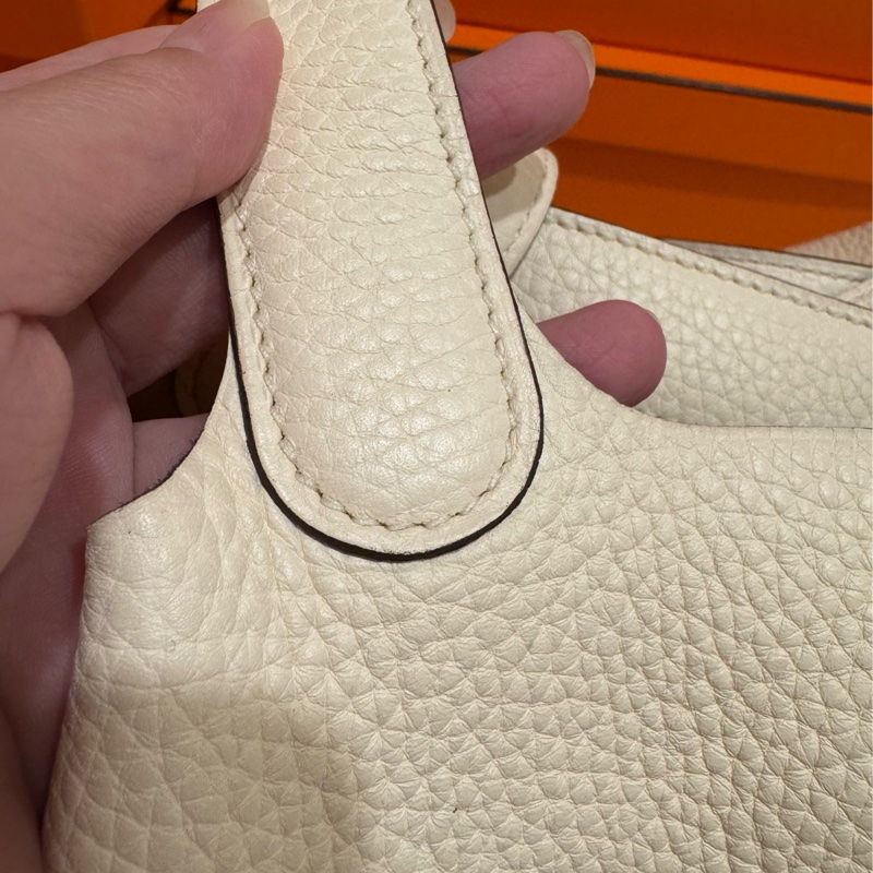 Hermes Picotin22 奶油白銀釦 Z刻 🍦很新 超美仙女色-10