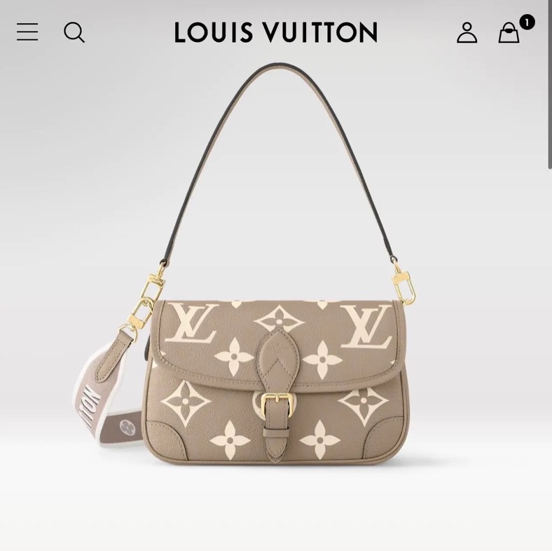 Louis Vuitton Diane LV法棍包 M46583 斑鳩灰 全新專櫃正品 奶茶色 大象灰-5
