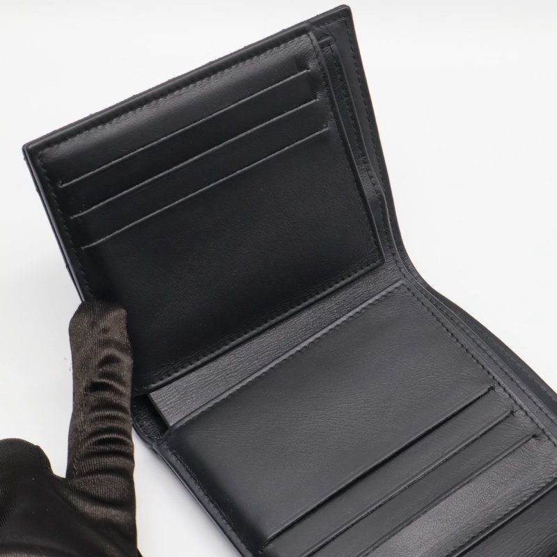 CHANEL Boy粒面牛皮三折短夾 - 黑金25開-2