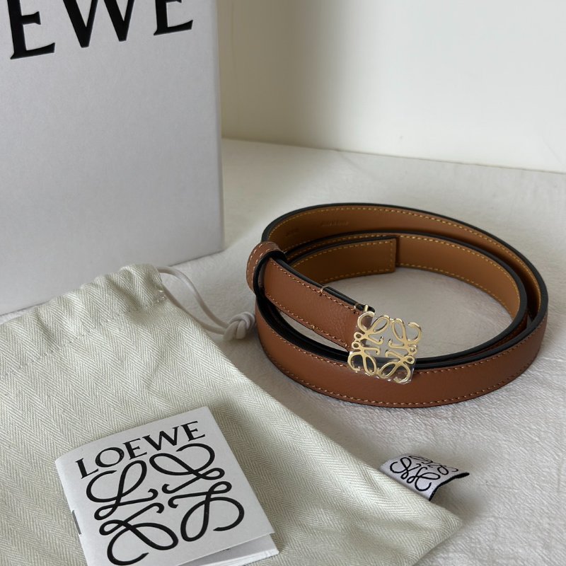 LOEWE Anagram小牛皮腰帶 - 棕 80-0