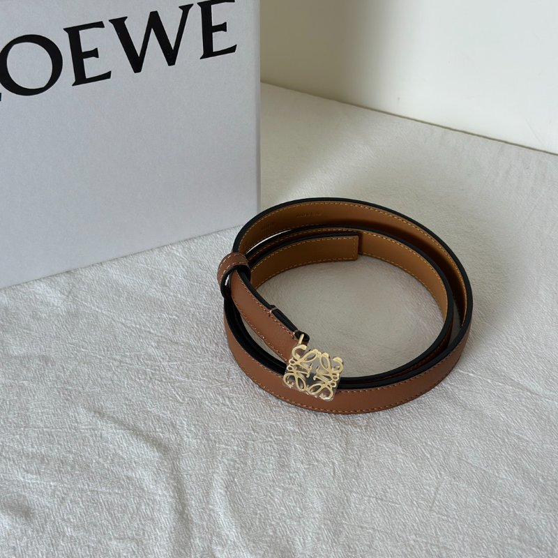 LOEWE Anagram小牛皮腰帶 - 棕 80-2