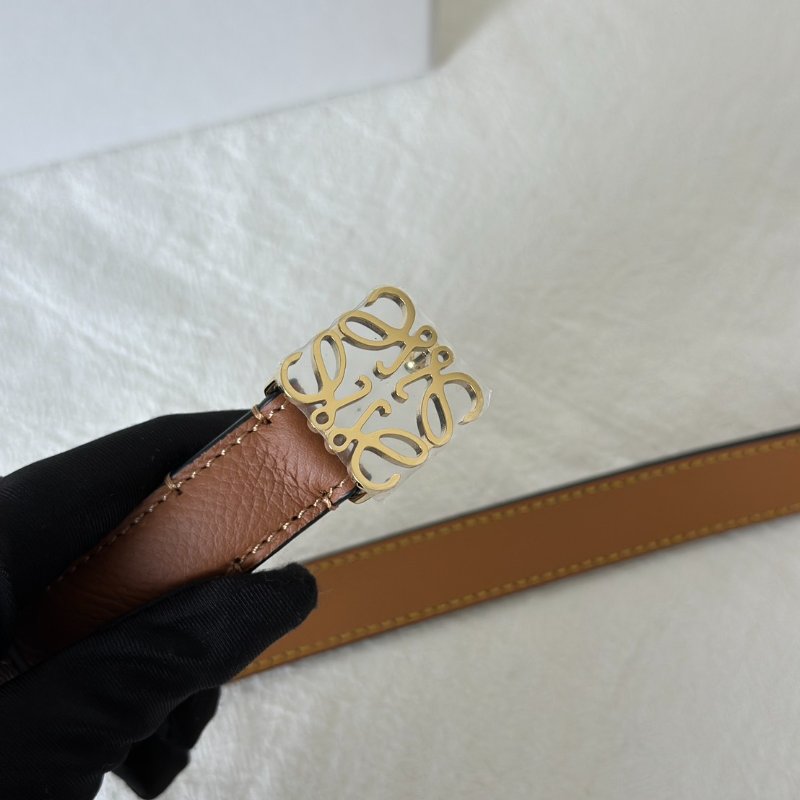 LOEWE Anagram小牛皮腰帶 - 棕 80-5