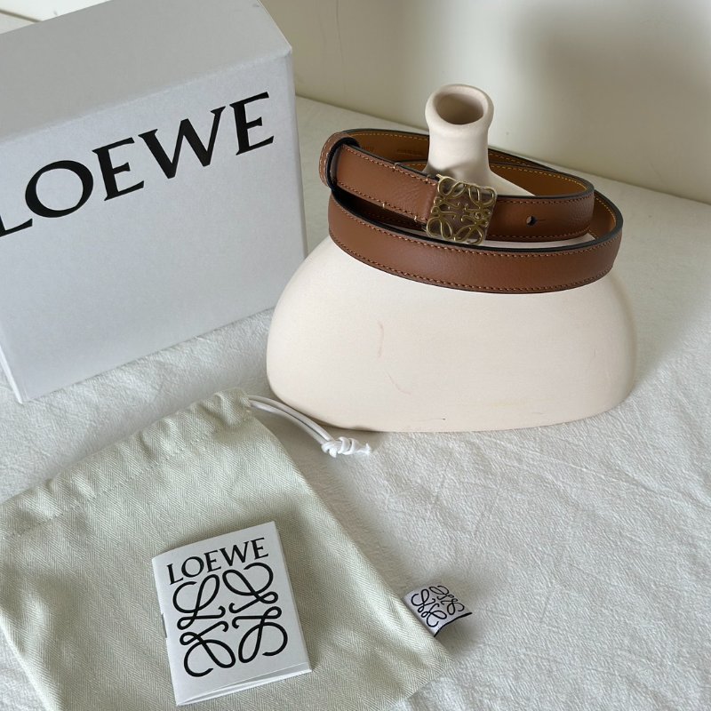 LOEWE Anagram小牛皮腰帶 - 棕 80-8