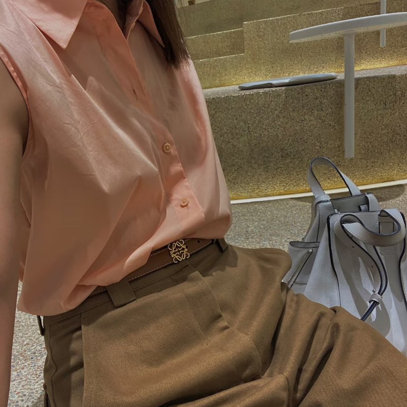 LOEWE Anagram小牛皮腰帶 - 棕 80-10