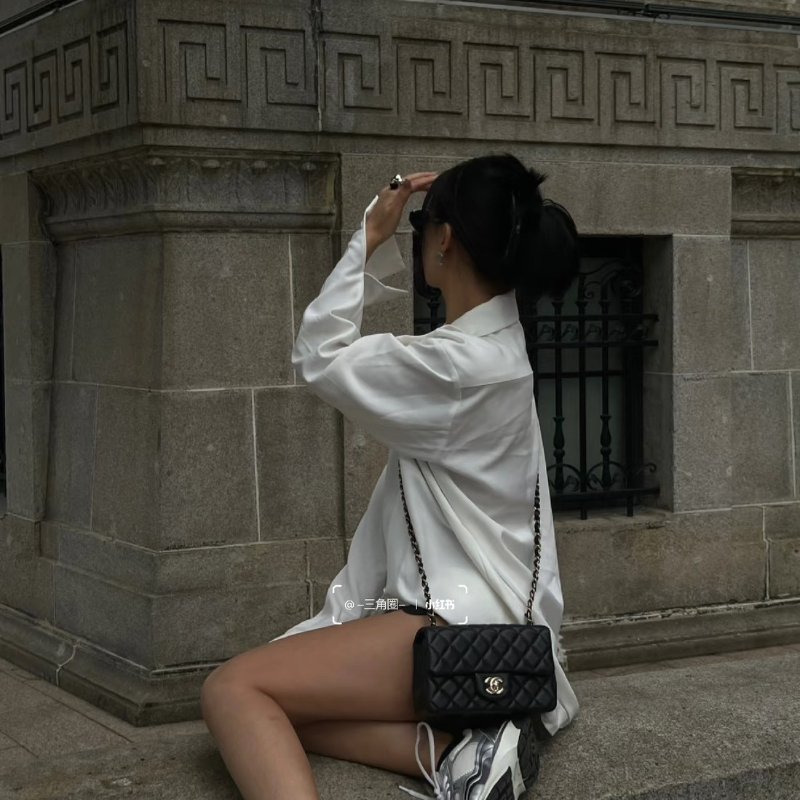 CHANEL 經典口蓋包Mini CF20 - 黑金-1