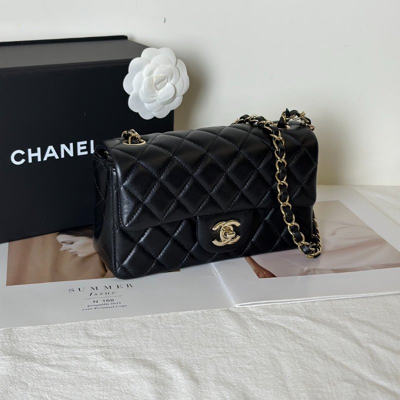 CHANEL 經典口蓋包Mini CF20 - 黑金-2