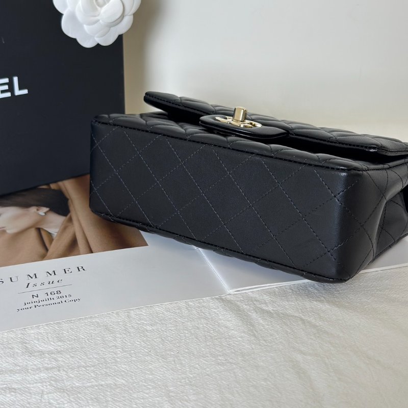 CHANEL 經典口蓋包Mini CF20 - 黑金-5