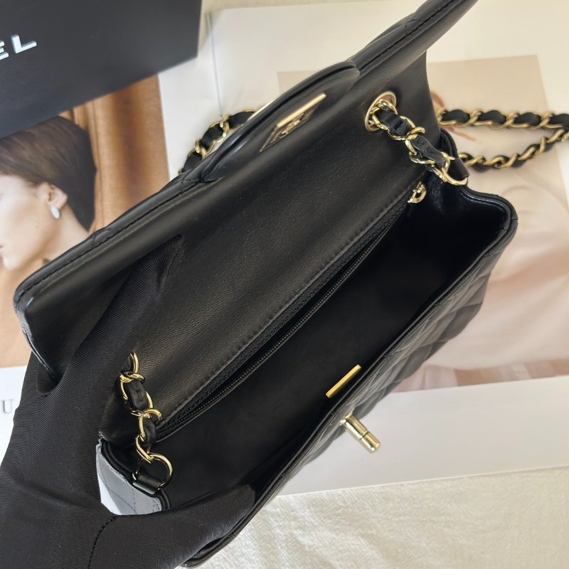 CHANEL 經典口蓋包Mini CF20 - 黑金-8