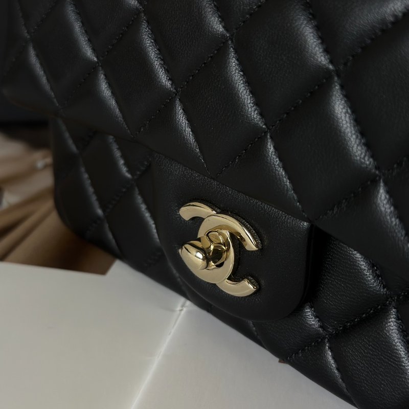 CHANEL 經典口蓋包Mini CF20 - 黑金-9