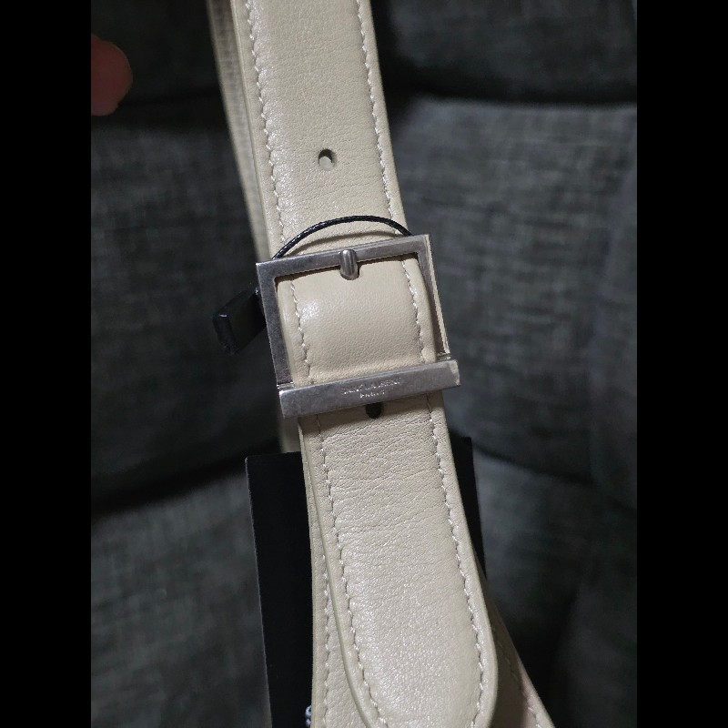 [全新] Saint Laurent YSL 5a7 hobo 奶茶色銀扣-5