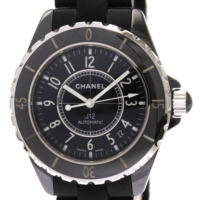 香奈兒 J12 陶瓷橡膠自動男士腕錶 H0684 拋光-0