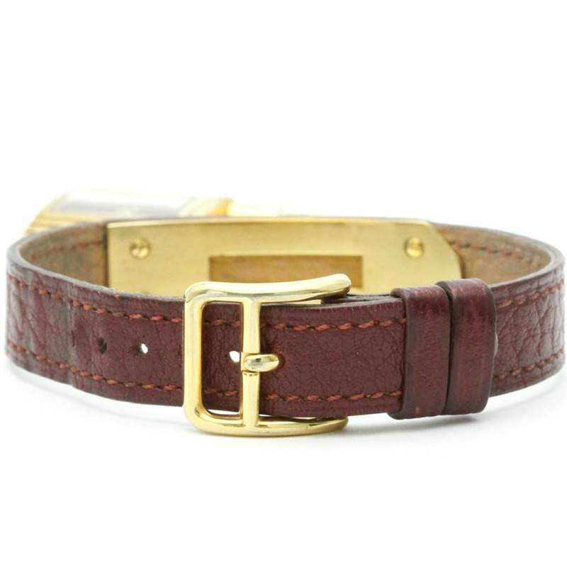 愛馬仕 Kelly 女士腕錶，鍍金皮革錶帶，石英機芯-4