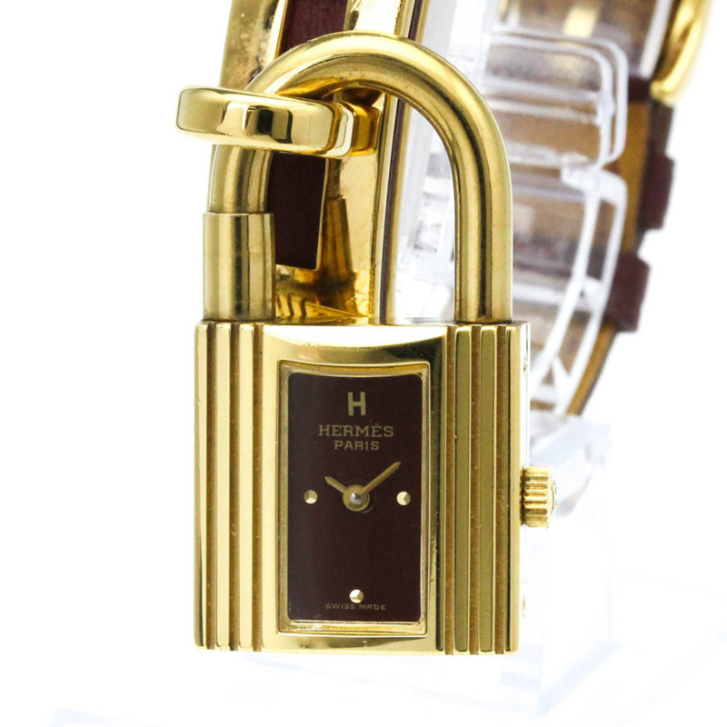 愛馬仕 Kelly 女士腕錶，鍍金皮革錶帶，石英機芯-1