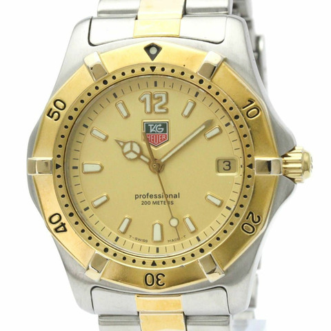 TAG HEUER 專業鍍金鋼石英男錶 WK1121 拋光
