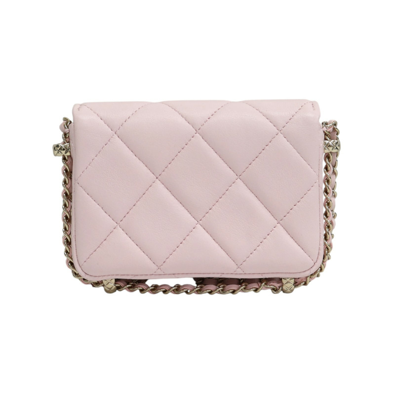 粉色羊皮 鍊帶 肩背包【CHANEL 香奈兒】-1