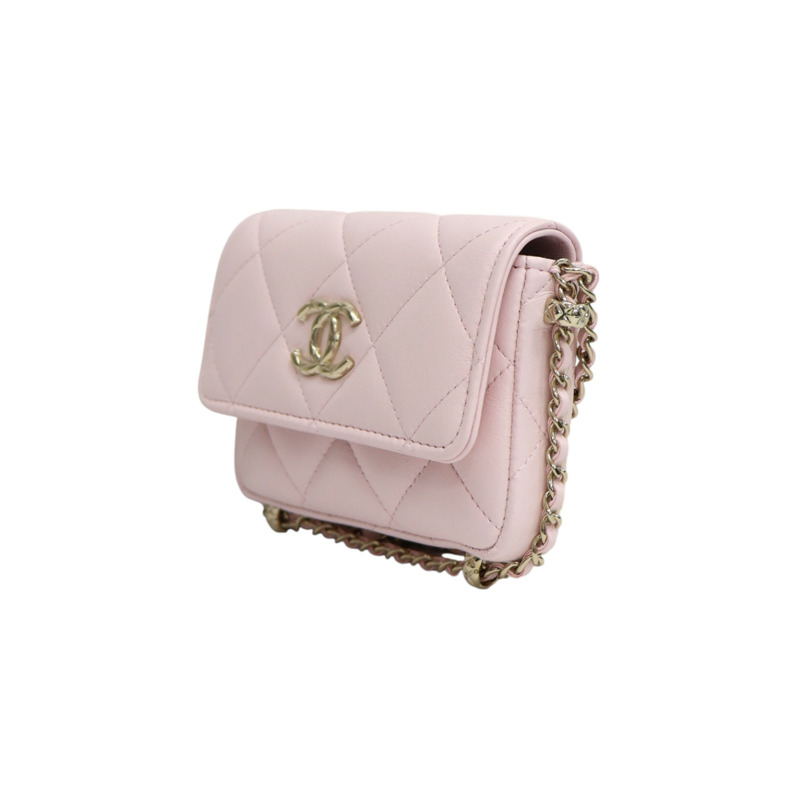 粉色羊皮 鍊帶 肩背包【CHANEL 香奈兒】-2