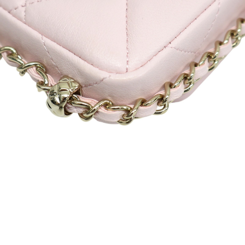 粉色羊皮 鍊帶 肩背包【CHANEL 香奈兒】-12