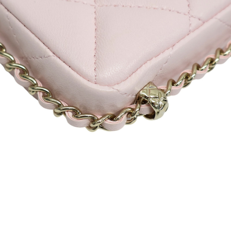粉色羊皮 鍊帶 肩背包【CHANEL 香奈兒】-13