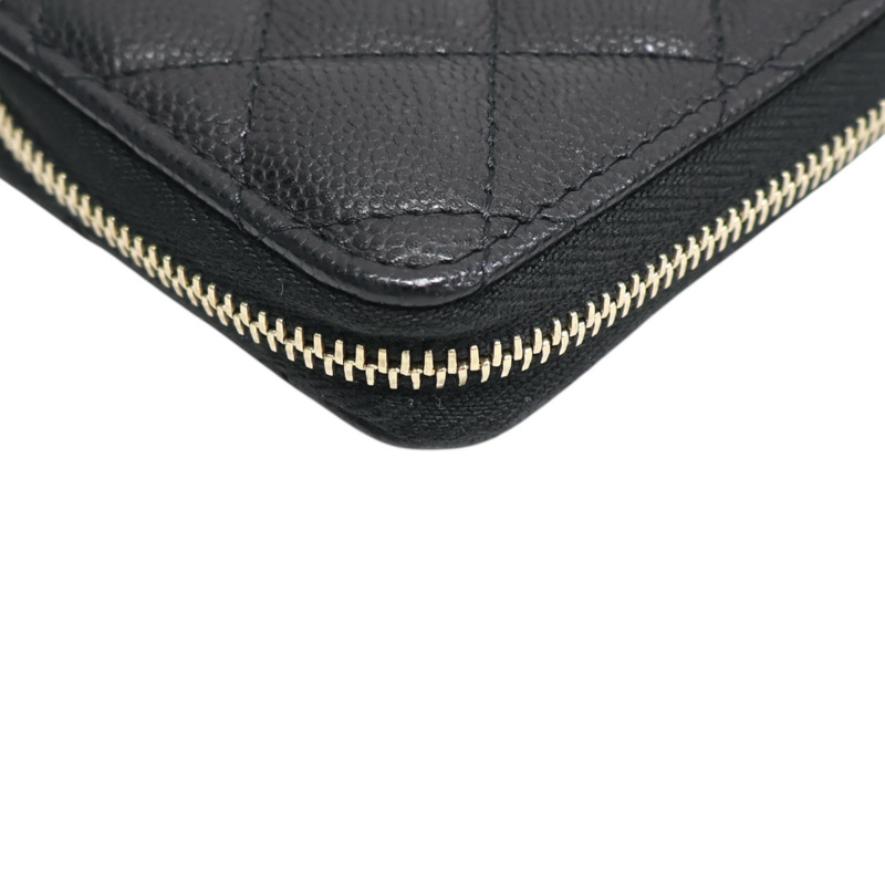 黑色 Caviar牛皮 拉鍊 零錢包 AP1650【CHANEL 香奈兒】 AP1650-11