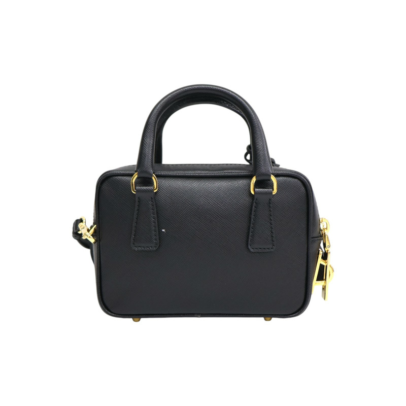 黑色牛皮 Saffiano Lux Mini 肩背包 BL0705【PRADA 普拉達】 BL0705-1