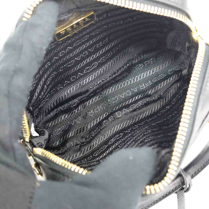 黑色牛皮 Saffiano Lux Mini 肩背包 BL0705【PRADA 普拉達】 BL0705-4