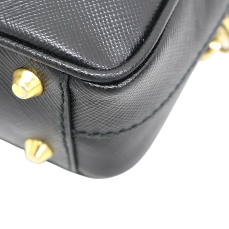 黑色牛皮 Saffiano Lux Mini 肩背包 BL0705【PRADA 普拉達】 BL0705-9