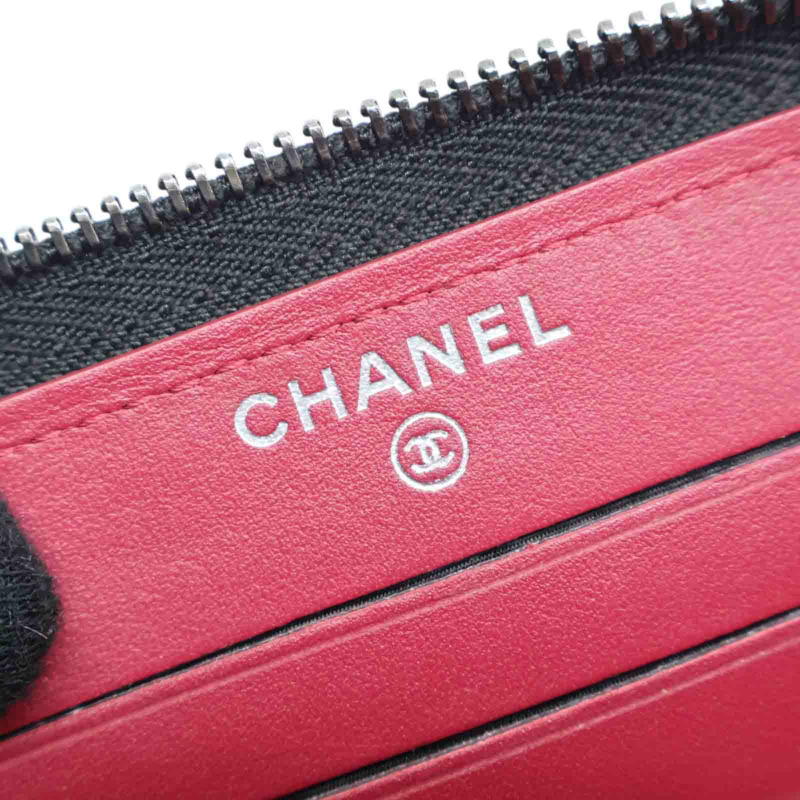 黑色牛皮 Gabrielle de 拉鍊 長夾 A84388【CHANEL 香奈兒】 A84388-6