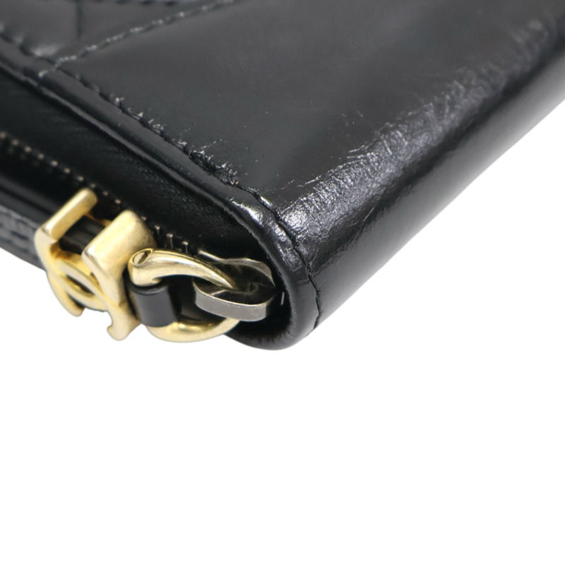 黑色牛皮 Gabrielle de 拉鍊 長夾 A84388【CHANEL 香奈兒】 A84388-11