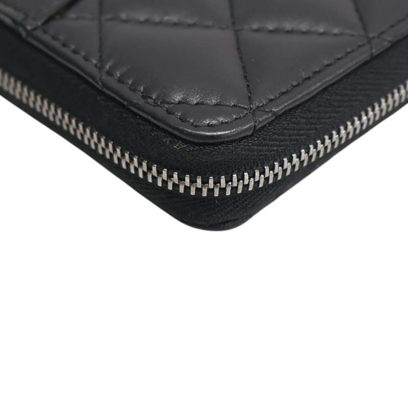 黑色牛皮 Gabrielle de 拉鍊 長夾 A84388【CHANEL 香奈兒】 A84388-13