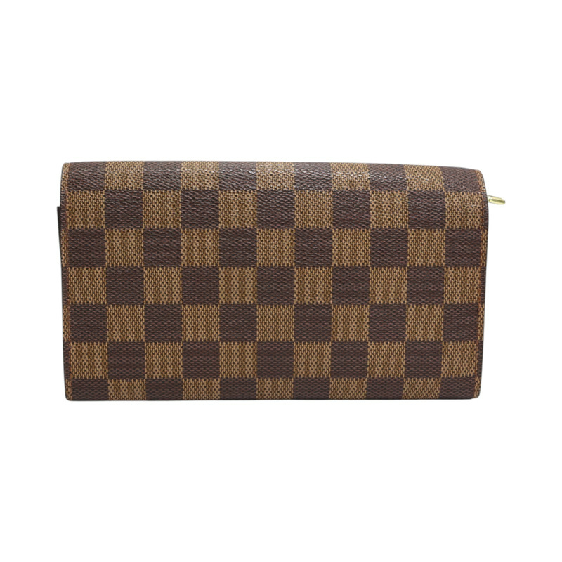 棕色 棋盤格帆布 Porte Monnaie Credit 扣式 長夾 N61725【LOUIS VUITTON LV 路易威登】 N61725-1
