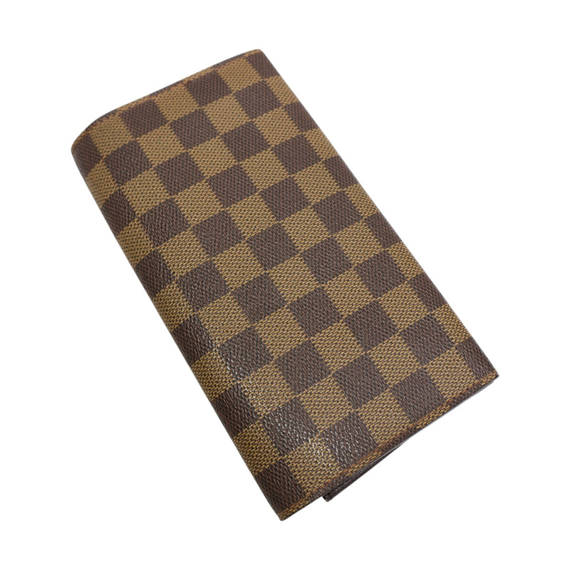 棕色 棋盤格帆布 Porte Monnaie Credit 扣式 長夾 N61725【LOUIS VUITTON LV 路易威登】 N61725-3